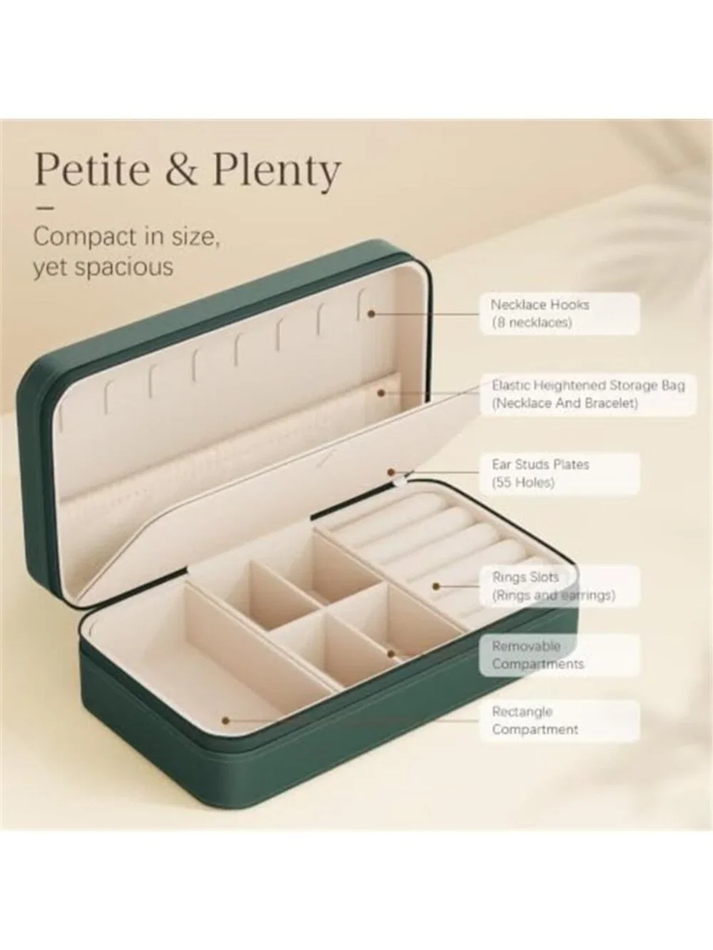Travel Jewelry Box Portable Organizer Ring Earring Necklace Bracelet Storage Box